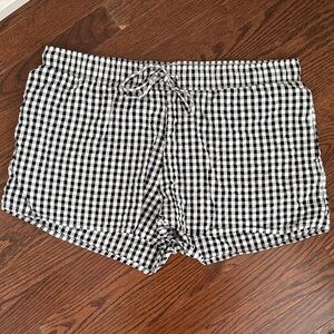 H&M Black and White Checkered High Waist Shorts